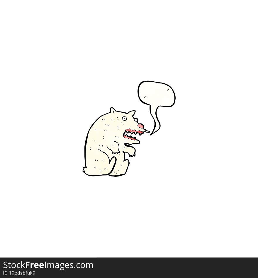 Cartoon Roaring Polar Bear