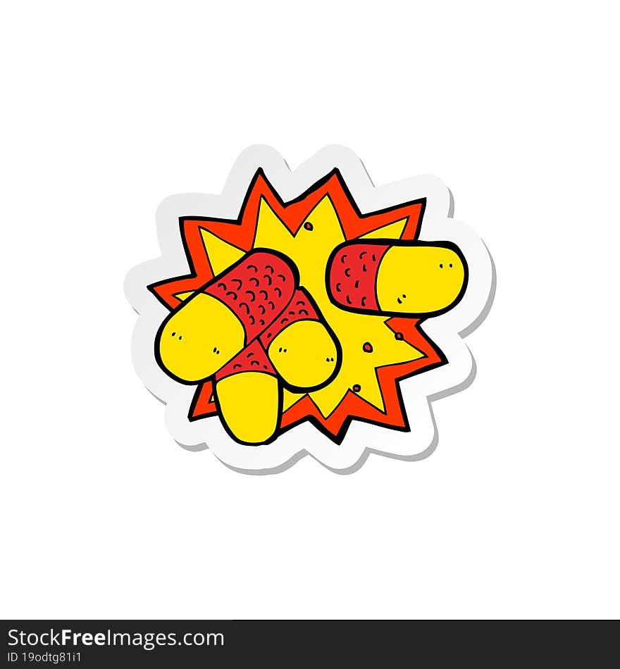 sticker of a cartoon painkillers