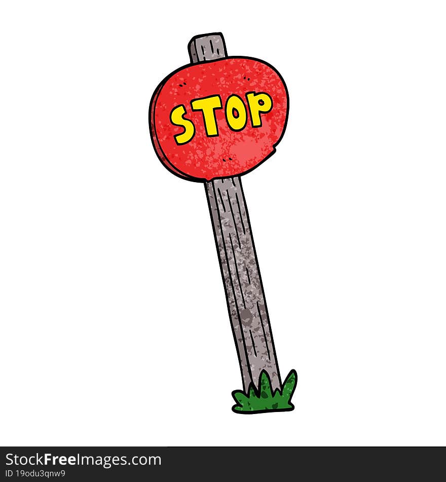 Cartoon Doodle Road Sign