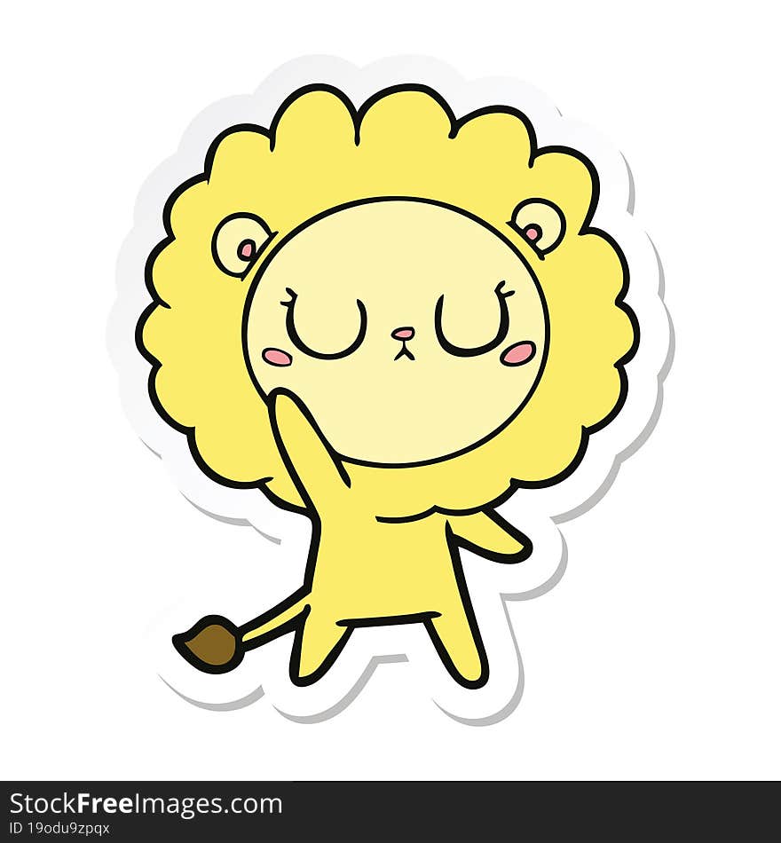 sticker of a cartoon lion