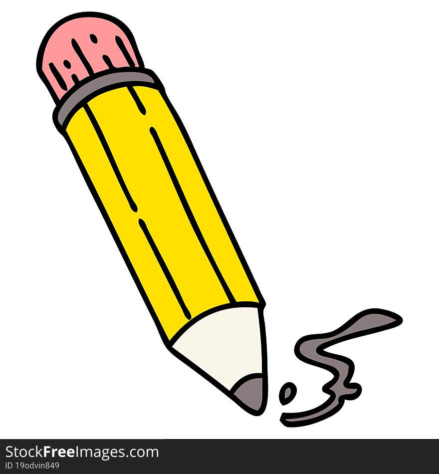 cartoon of a scribbling pencil. cartoon of a scribbling pencil