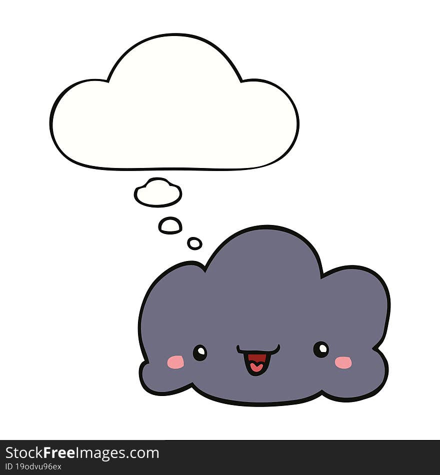 cute cartoon cloud and thought bubble