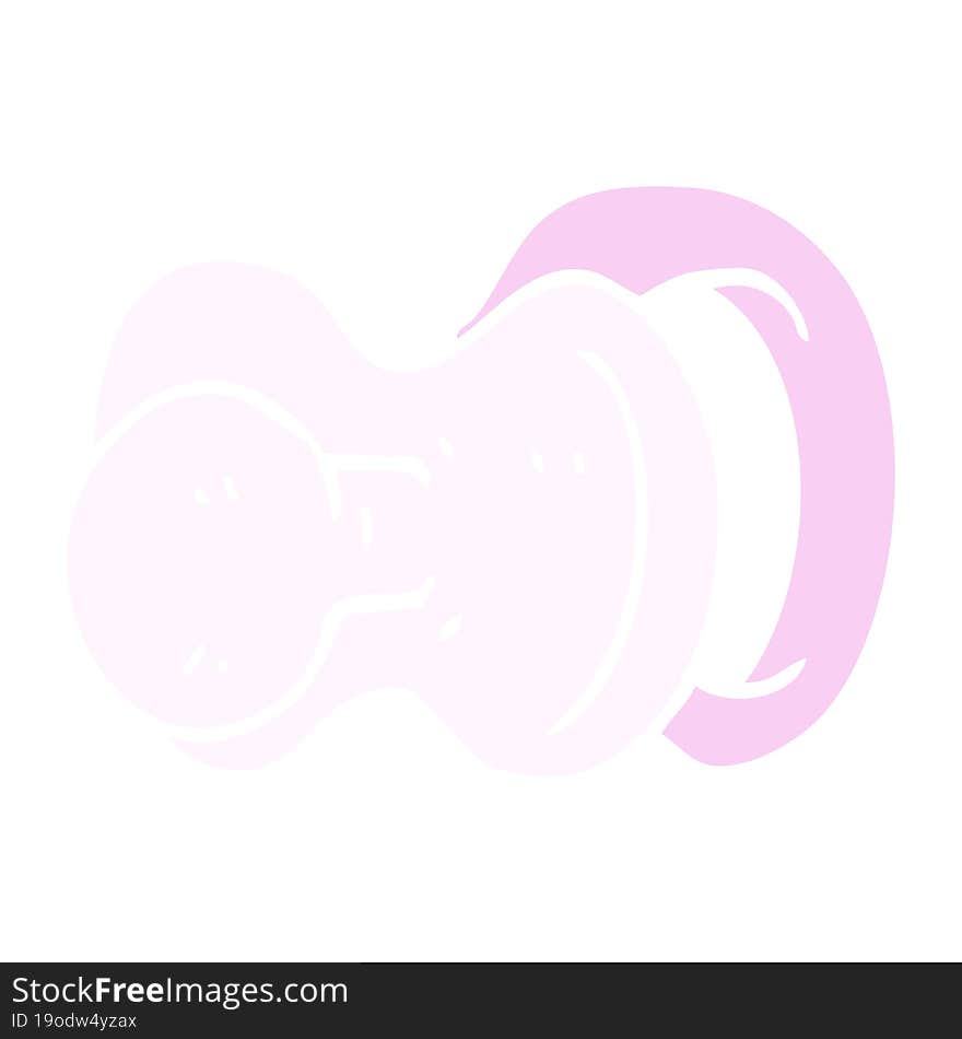 flat color illustration of a cartoon pacifier