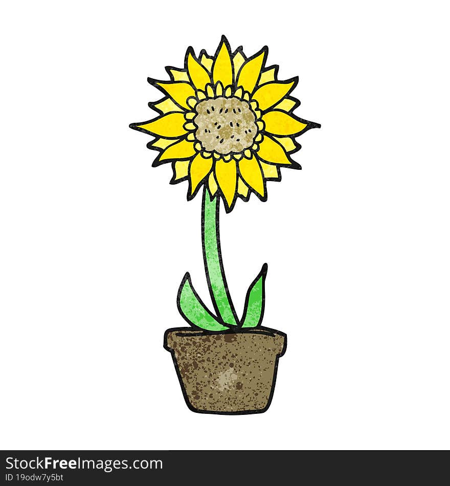 textured cartoon sunflower