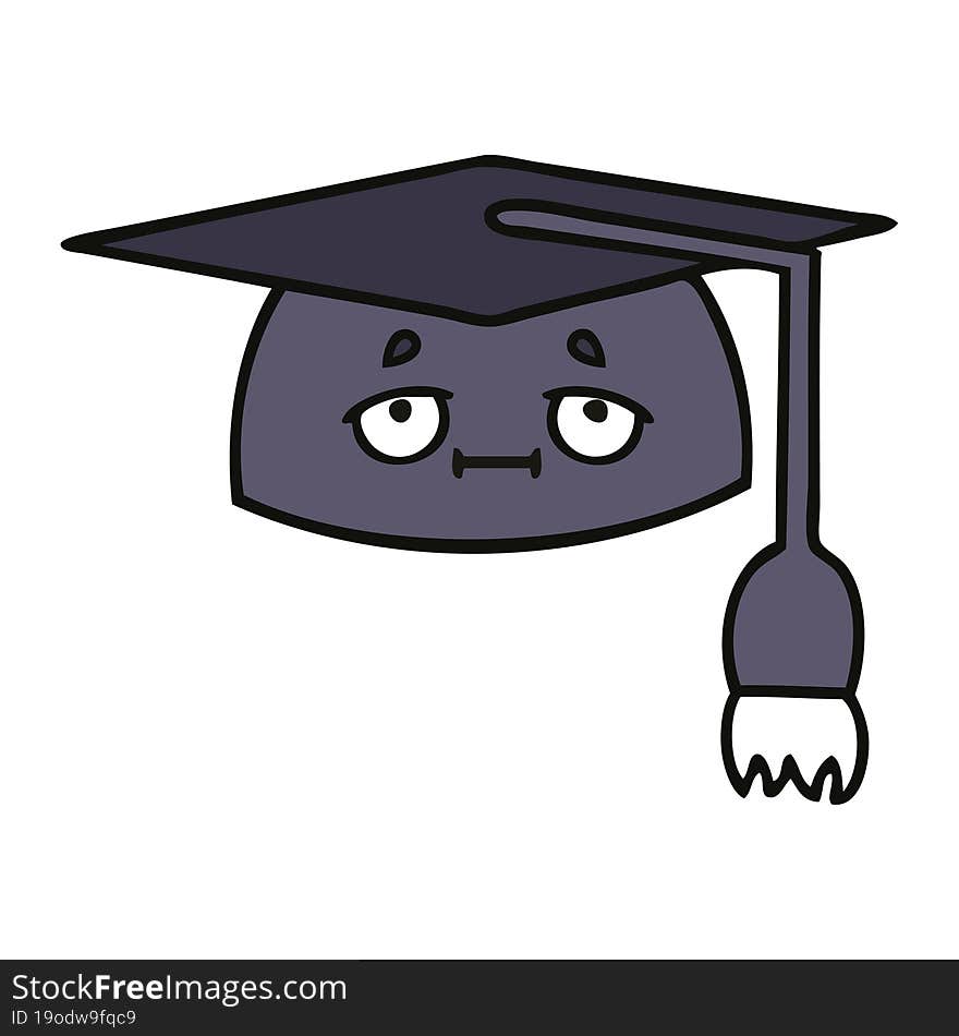 cute cartoon of a graduation hat. cute cartoon of a graduation hat