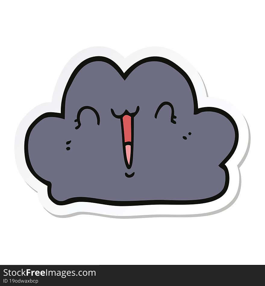 Sticker Of A Cute Cartoon Cloud