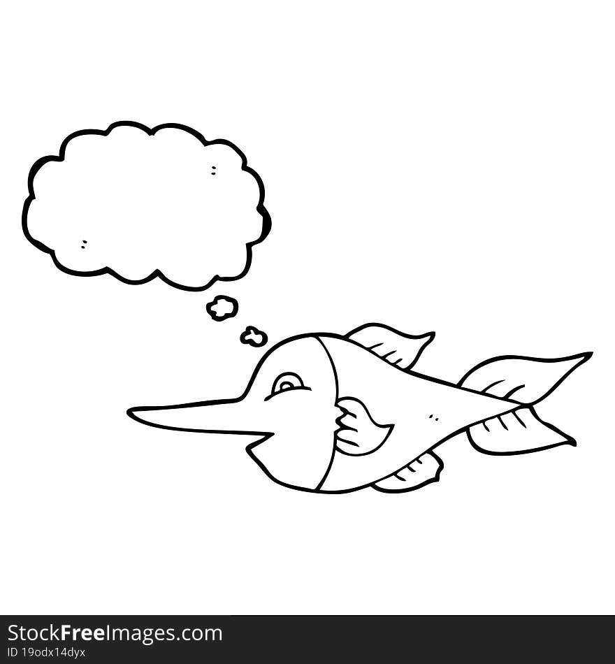 thought bubble cartoon swordfish