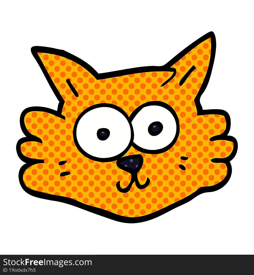 cartoon doodle cat face