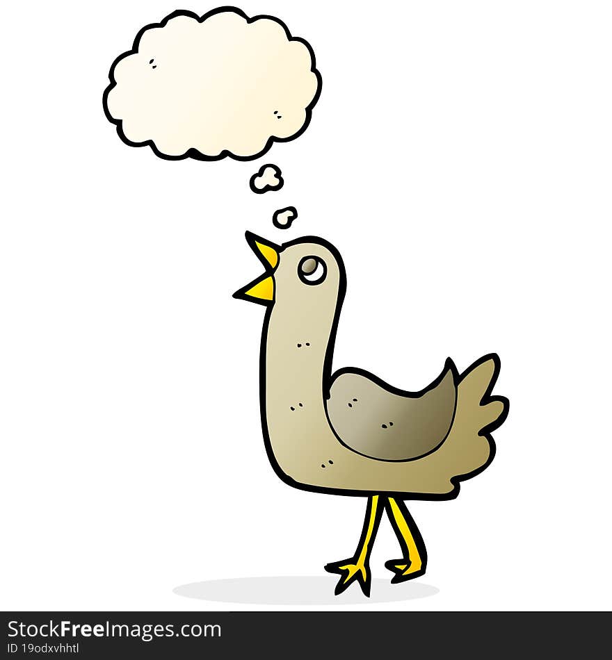 Cartoon Bird With Thought Bubble