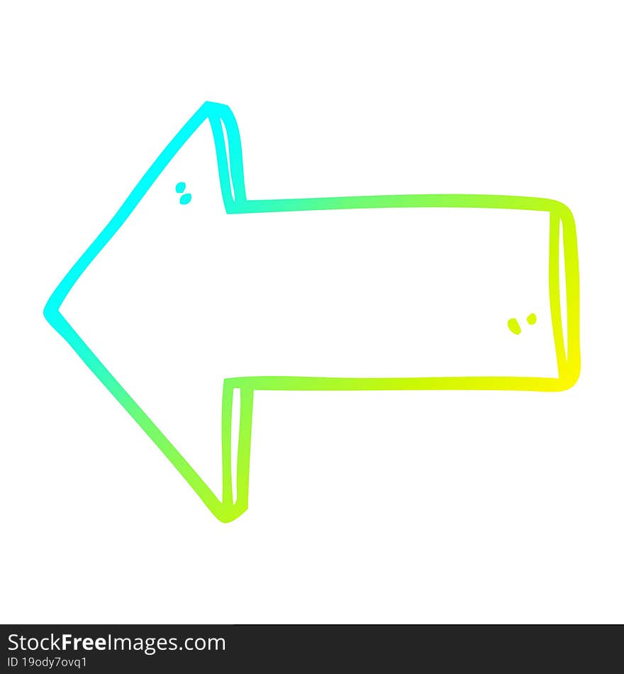 cold gradient line drawing cartoon arrow