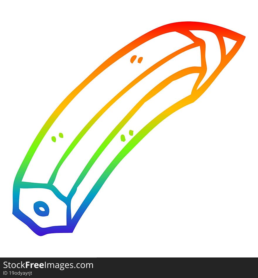 rainbow gradient line drawing of a cartoon colored pencil