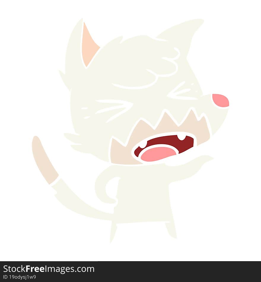 angry flat color style cartoon fox