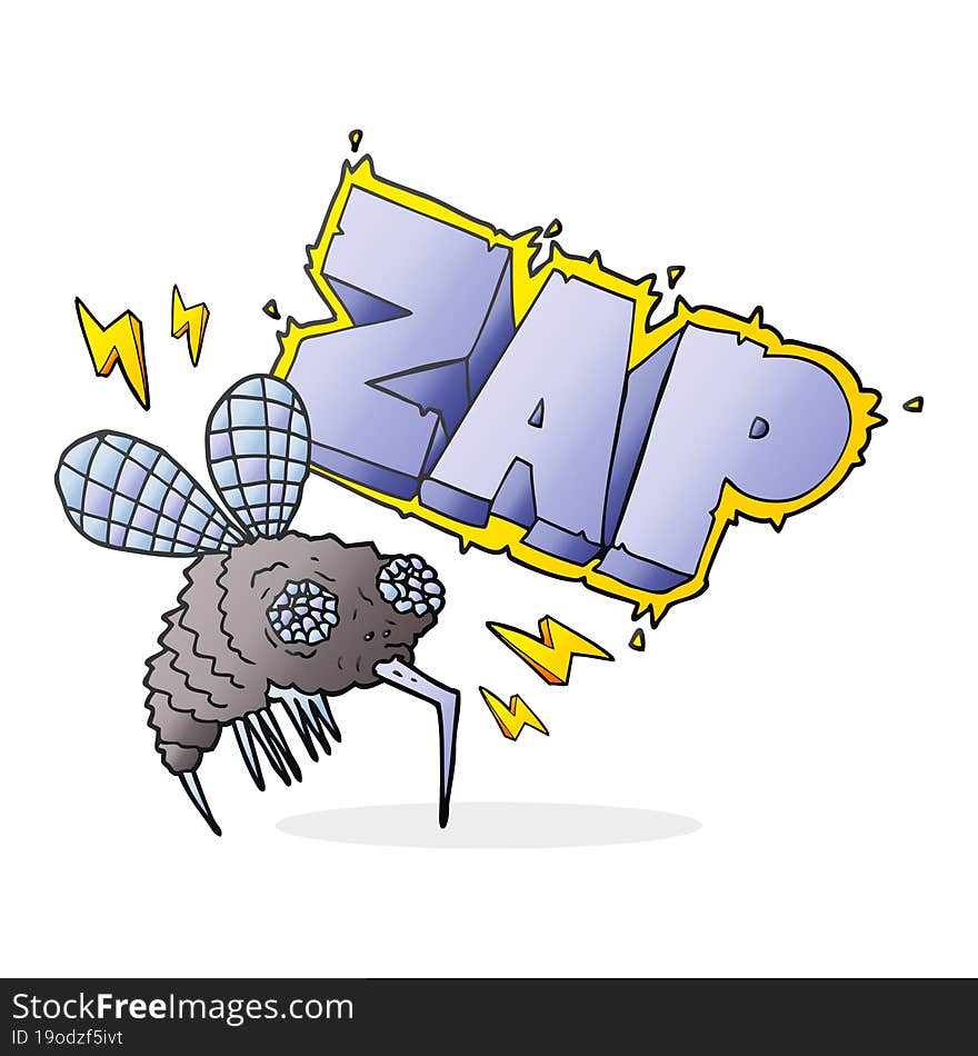 cartoon fly zapped