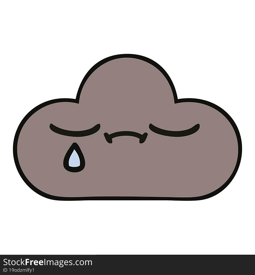 cute cartoon of a storm cloud. cute cartoon of a storm cloud