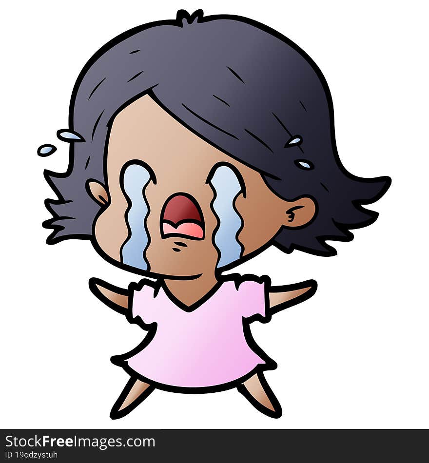 cartoon woman crying. cartoon woman crying