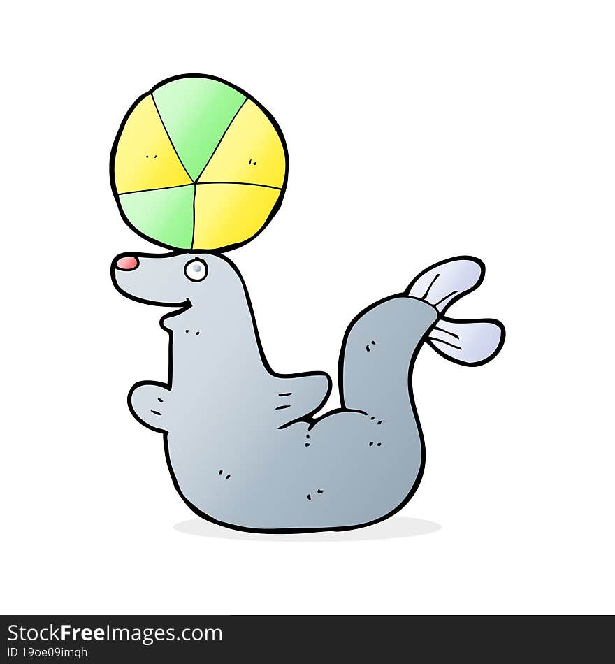 cartoon seal with ball