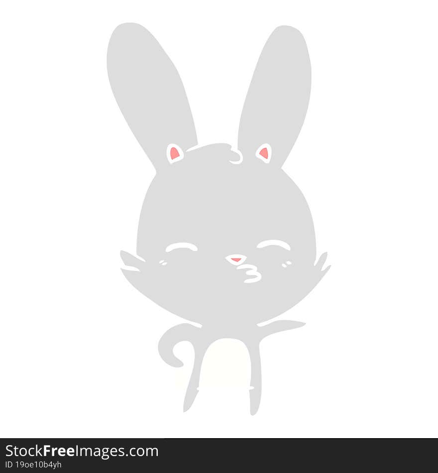 Curious Bunny Flat Color Style Cartoon