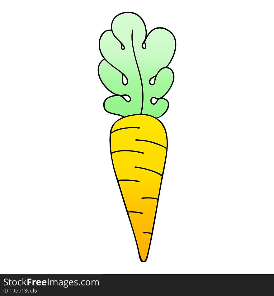 quirky gradient shaded cartoon carrot