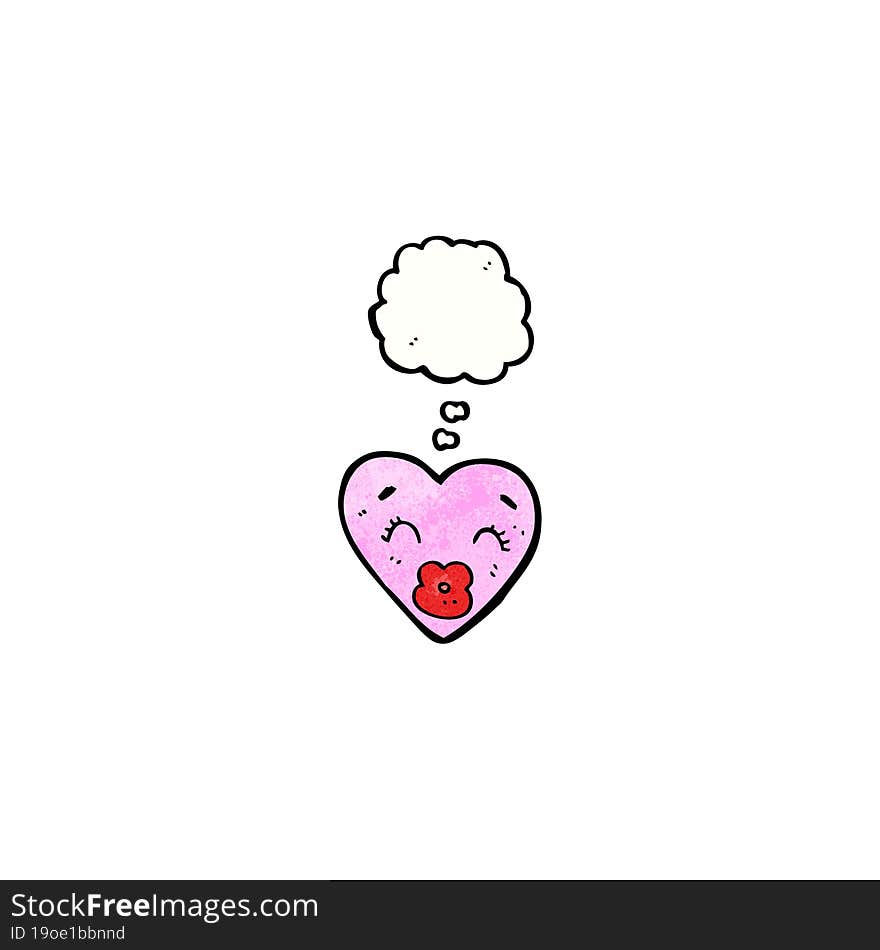 Cartoon Love Heart With Thought Bubble