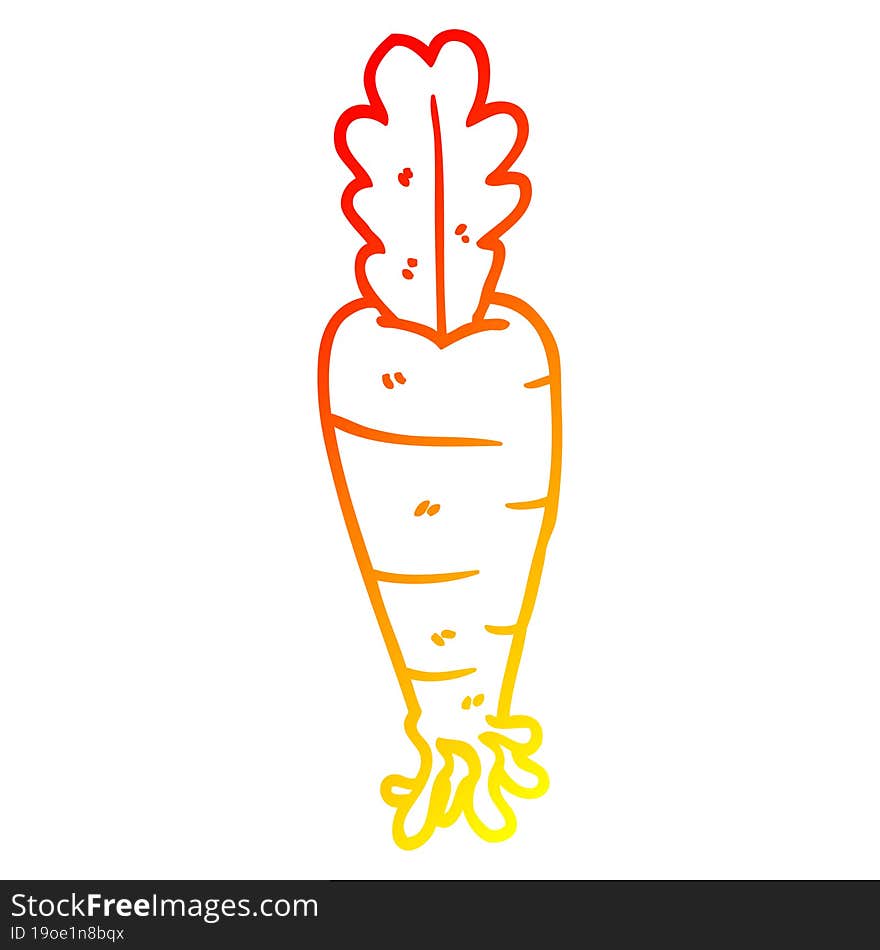 warm gradient line drawing of a cartoon parsnip