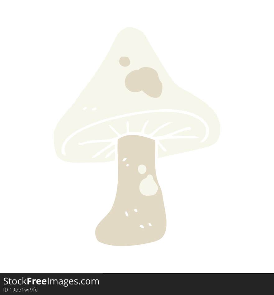 flat color illustration of a cartoon mushroom