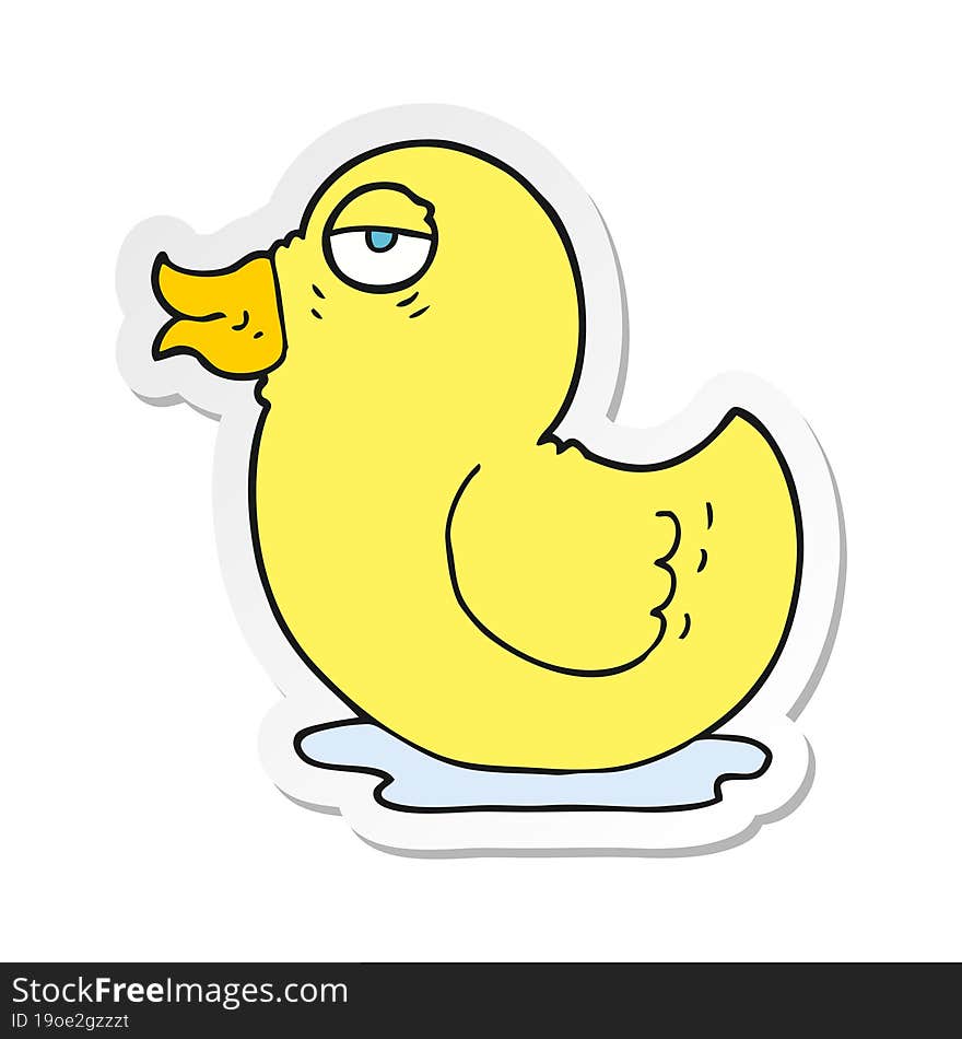 Sticker Of A Cartoon Rubber Duck