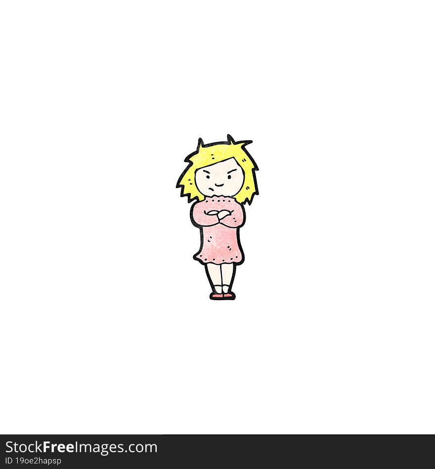 cartoon angry blond girl