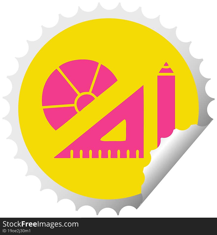 Circular Peeling Sticker Cartoon Maths Kit