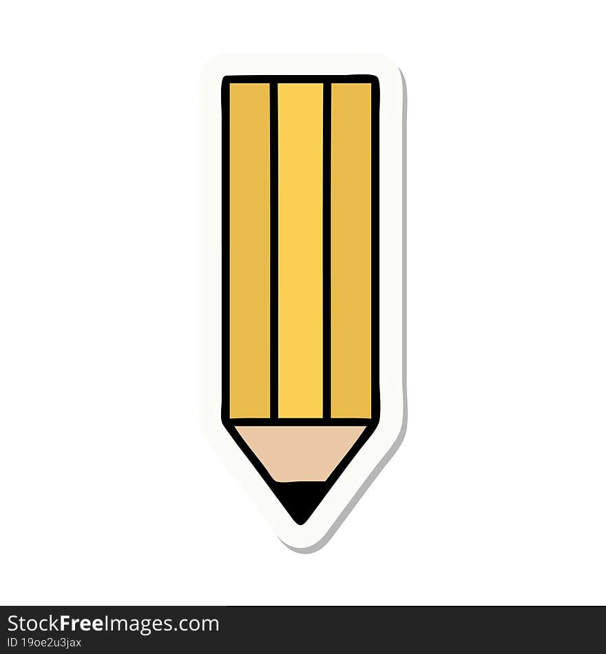 tattoo style sticker of a pencil