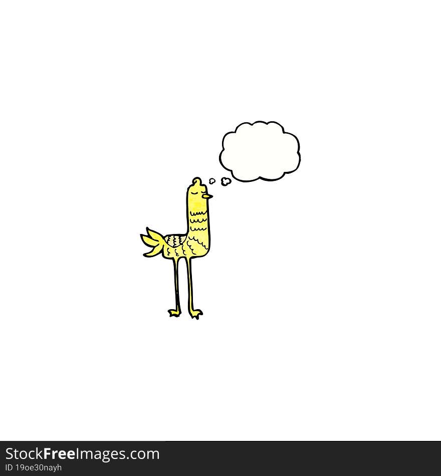 cartoon bird with thought bubble