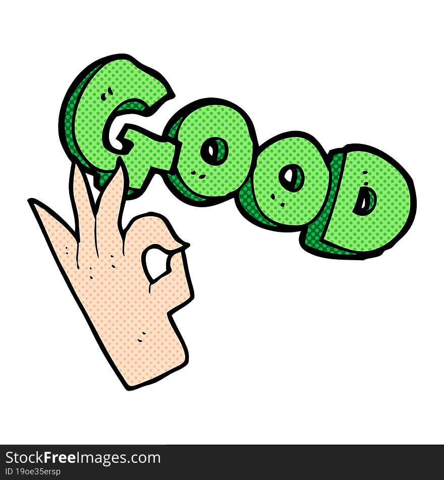 cartoon good symbol with hand. cartoon good symbol with hand