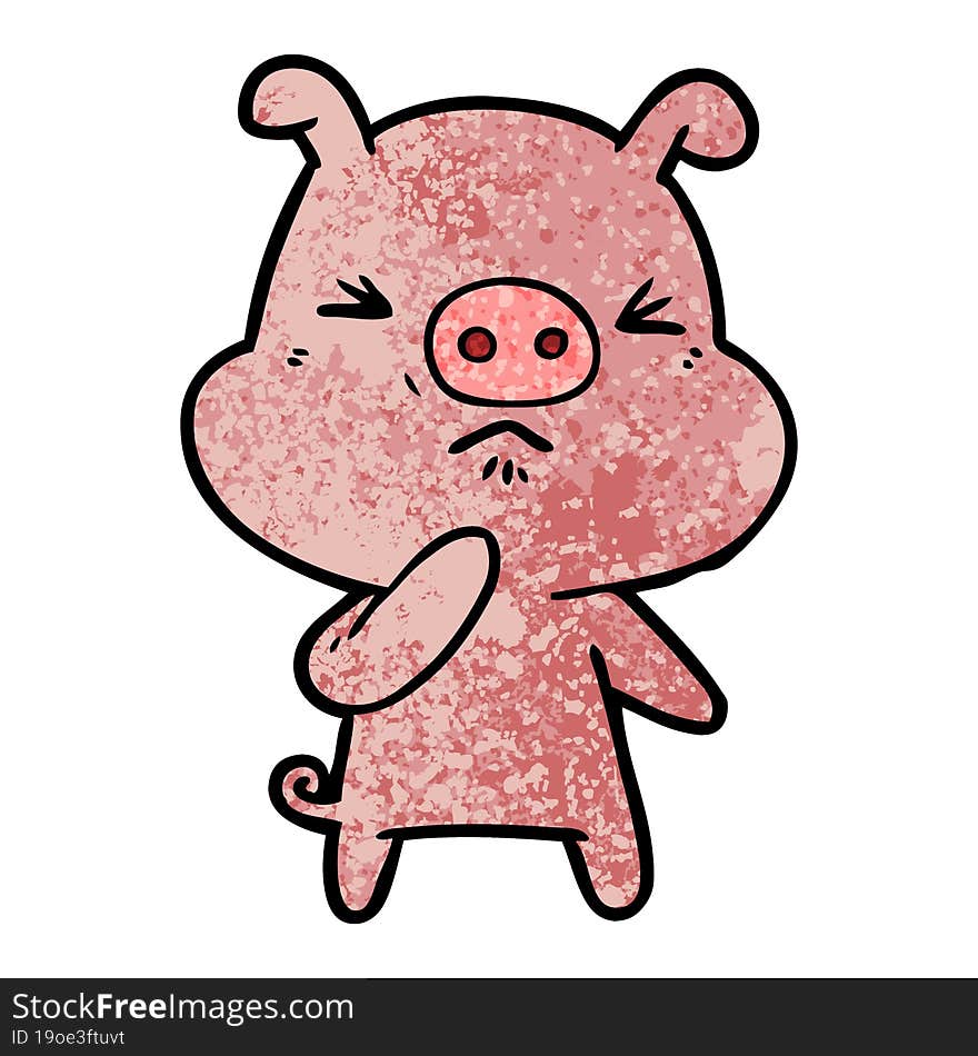 cartoon angry pig. cartoon angry pig