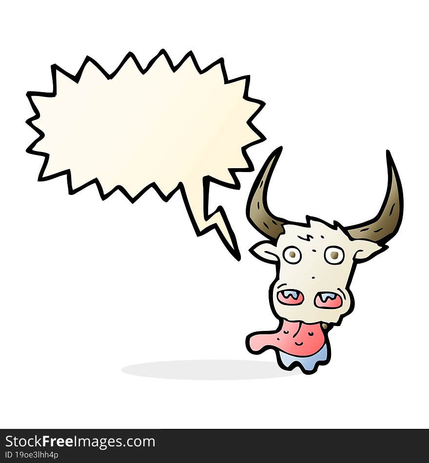 Cartoon Cow Face With Speech Bubble