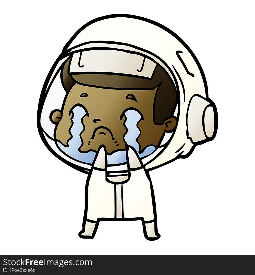 cartoon crying astronaut. cartoon crying astronaut