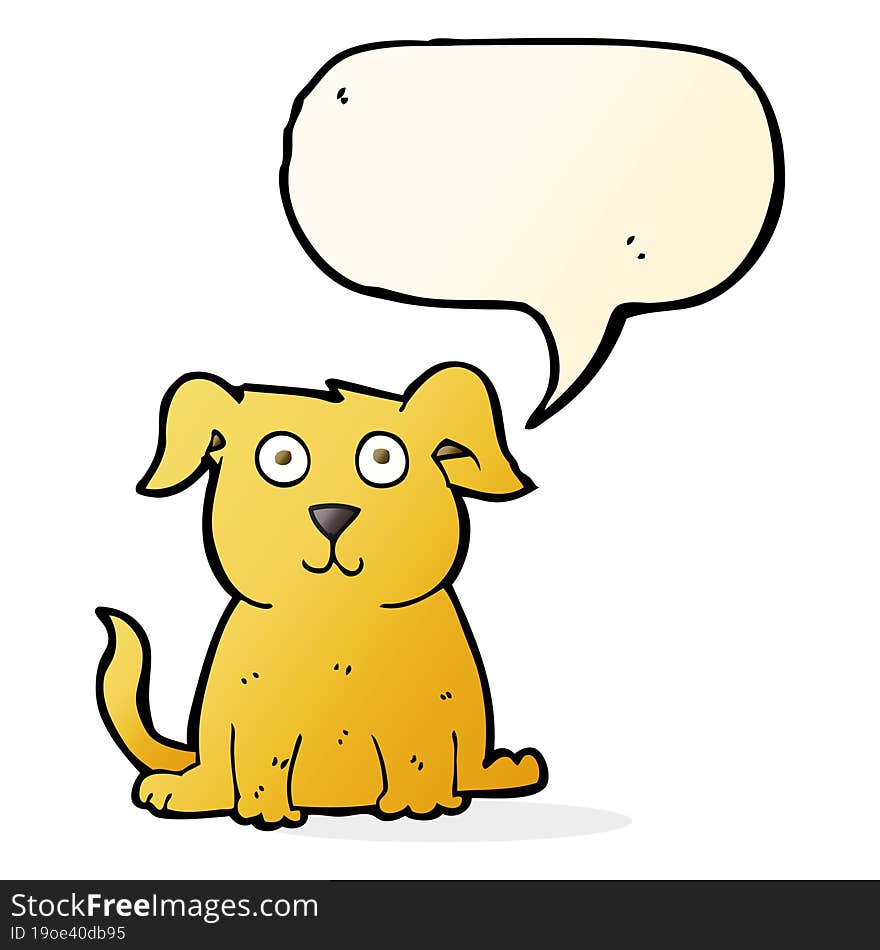 Cartoon Happy Dog With Speech Bubble