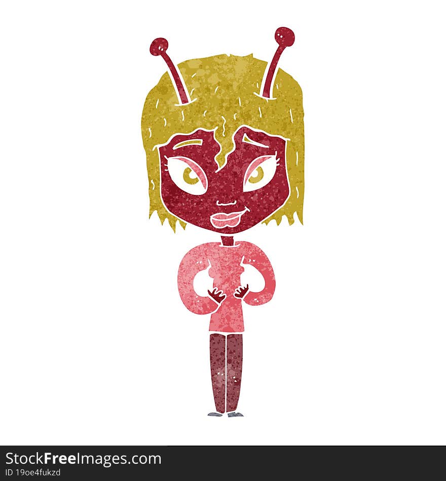 Cartoon Alien Woman