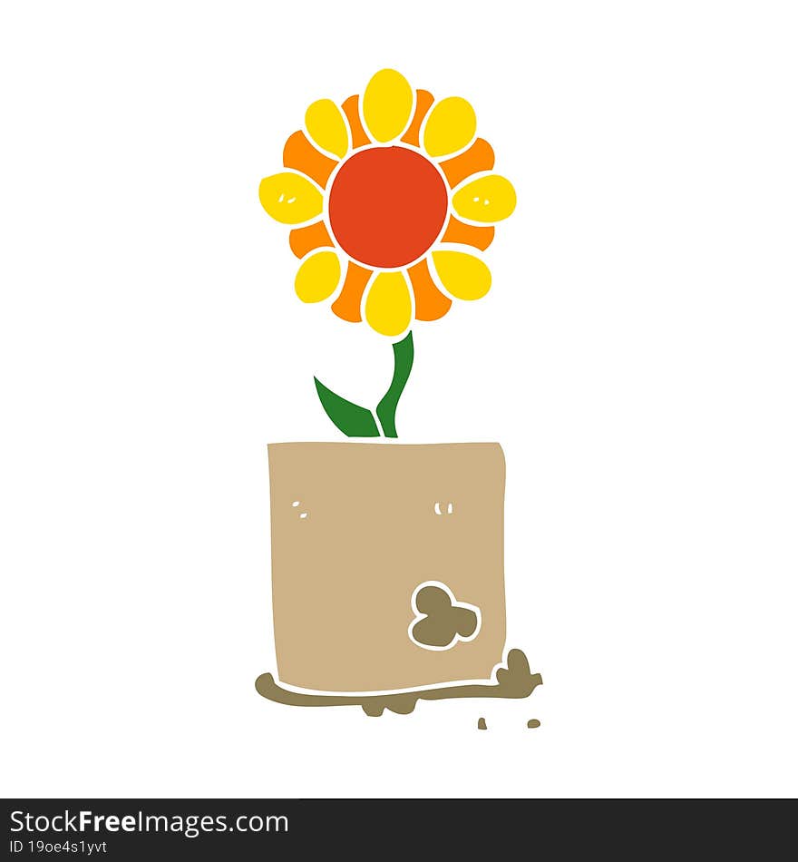 flat color style cartoon flower