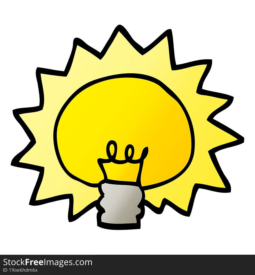 vector gradient illustration cartoon shining light bulb