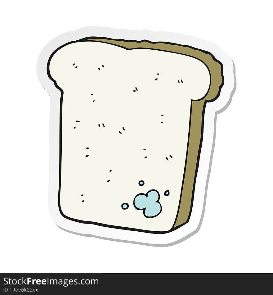 Sticker Of A Cartoon Mouldy Bread