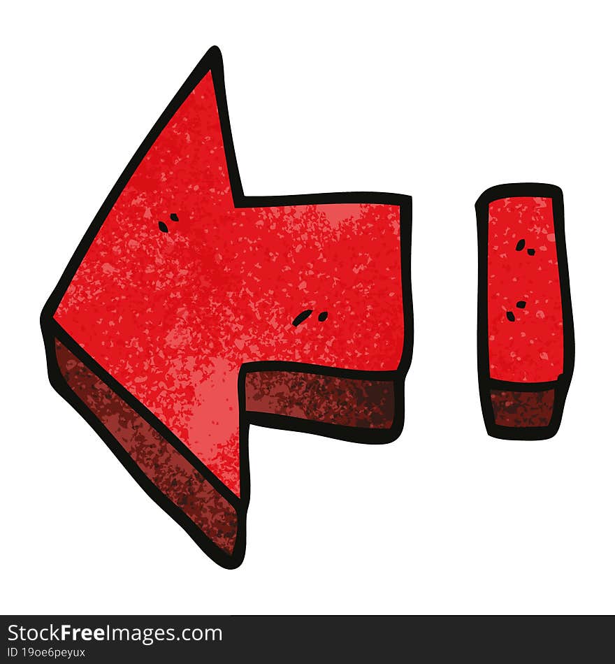 cartoon doodle red arrow