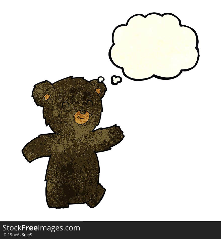 cute cartoon black bear with thought bubble