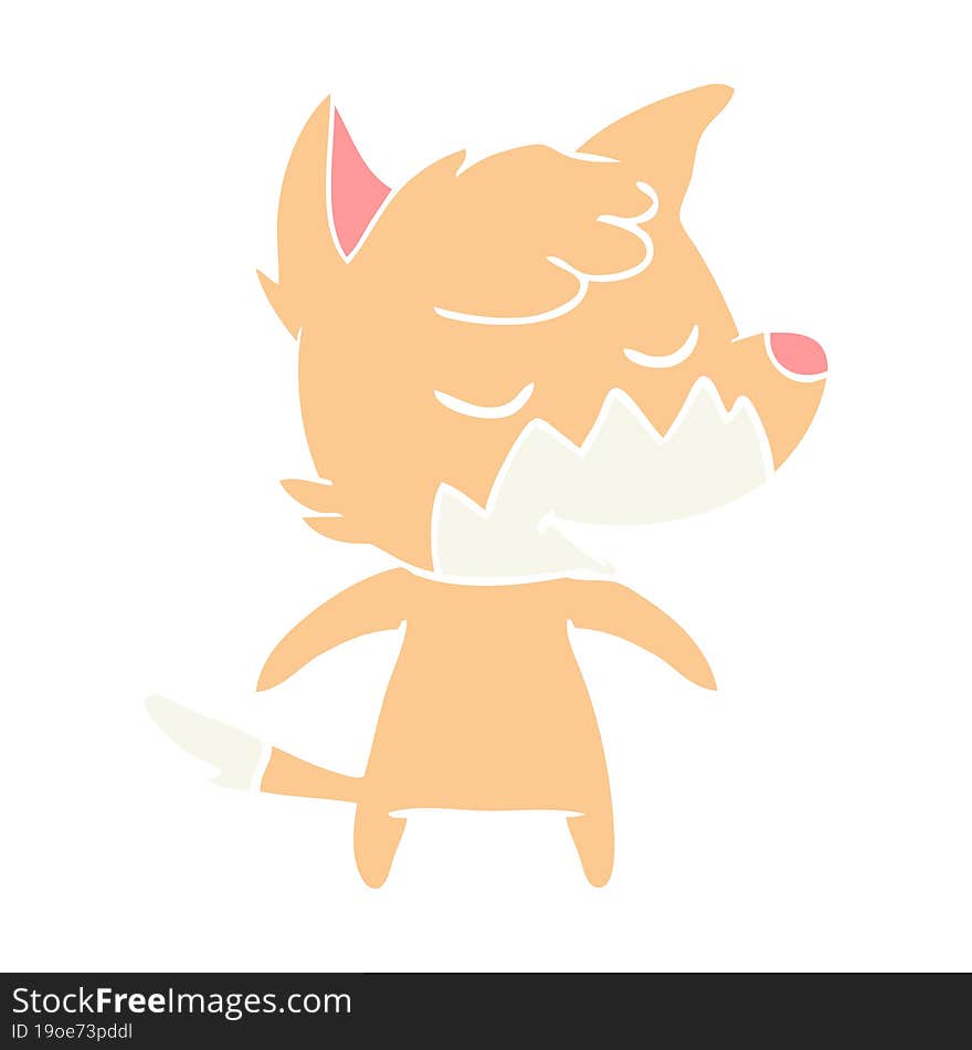 Friendly Flat Color Style Cartoon Fox