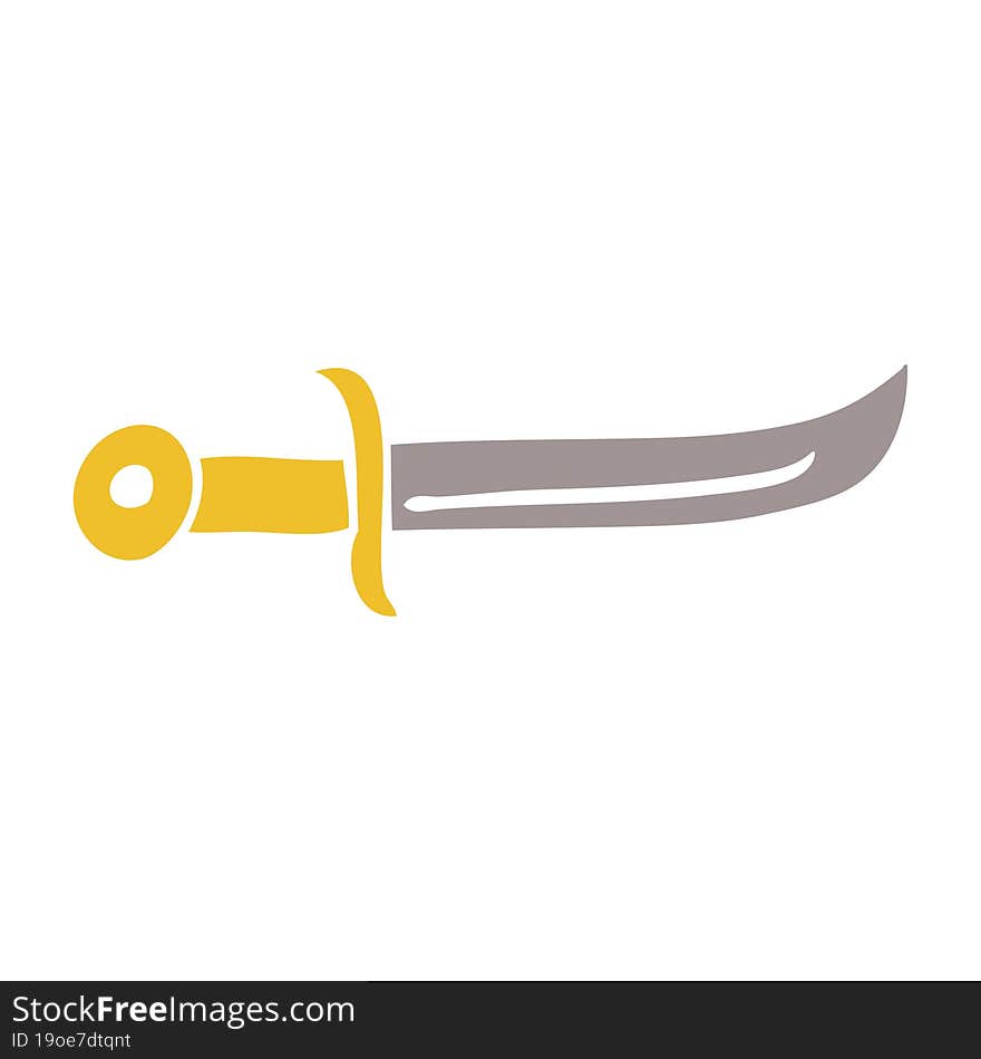 cartoon doodle curved dagger