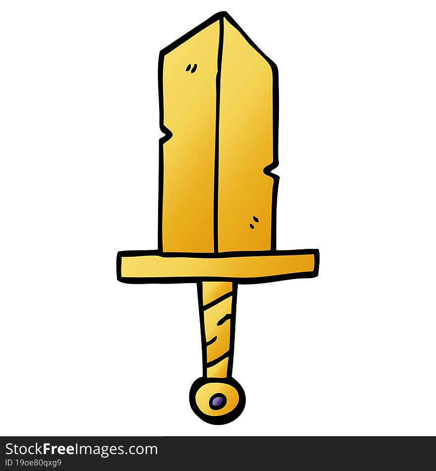 cartoon doodle golden dagger