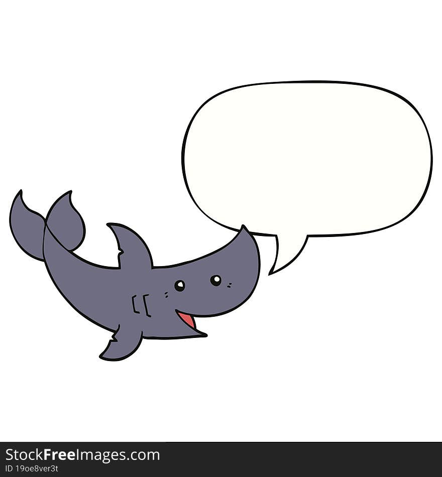 cartoon shark and speech bubble