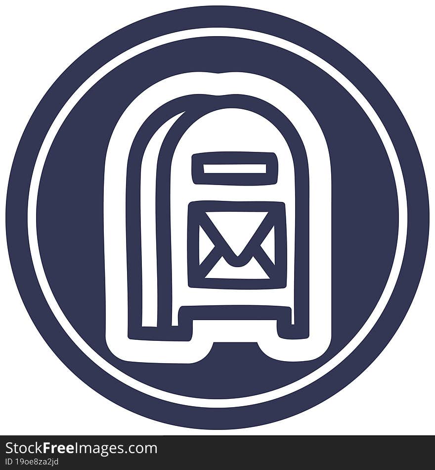 mail box circular icon symbol