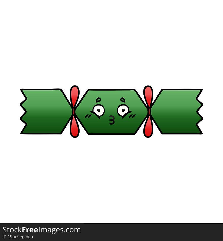 gradient shaded cartoon of a christmas cracker