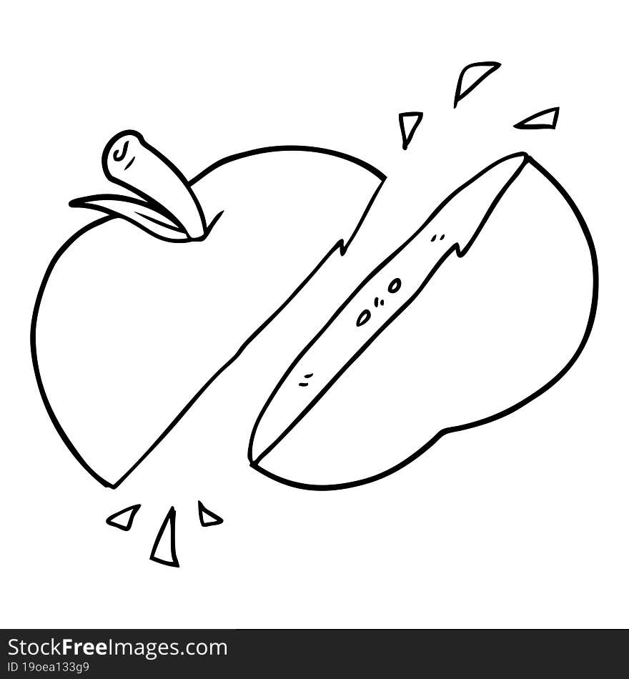 cartoon sliced apple. cartoon sliced apple