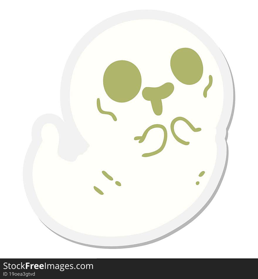 spooky cute halloween ghost sticker