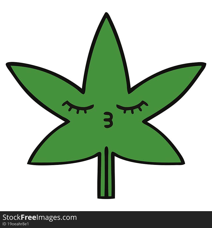 cute cartoon marijuana leaf